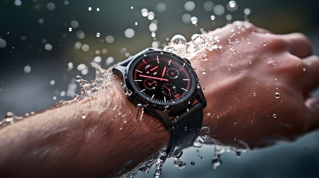 Water Splashes on Smart Watch