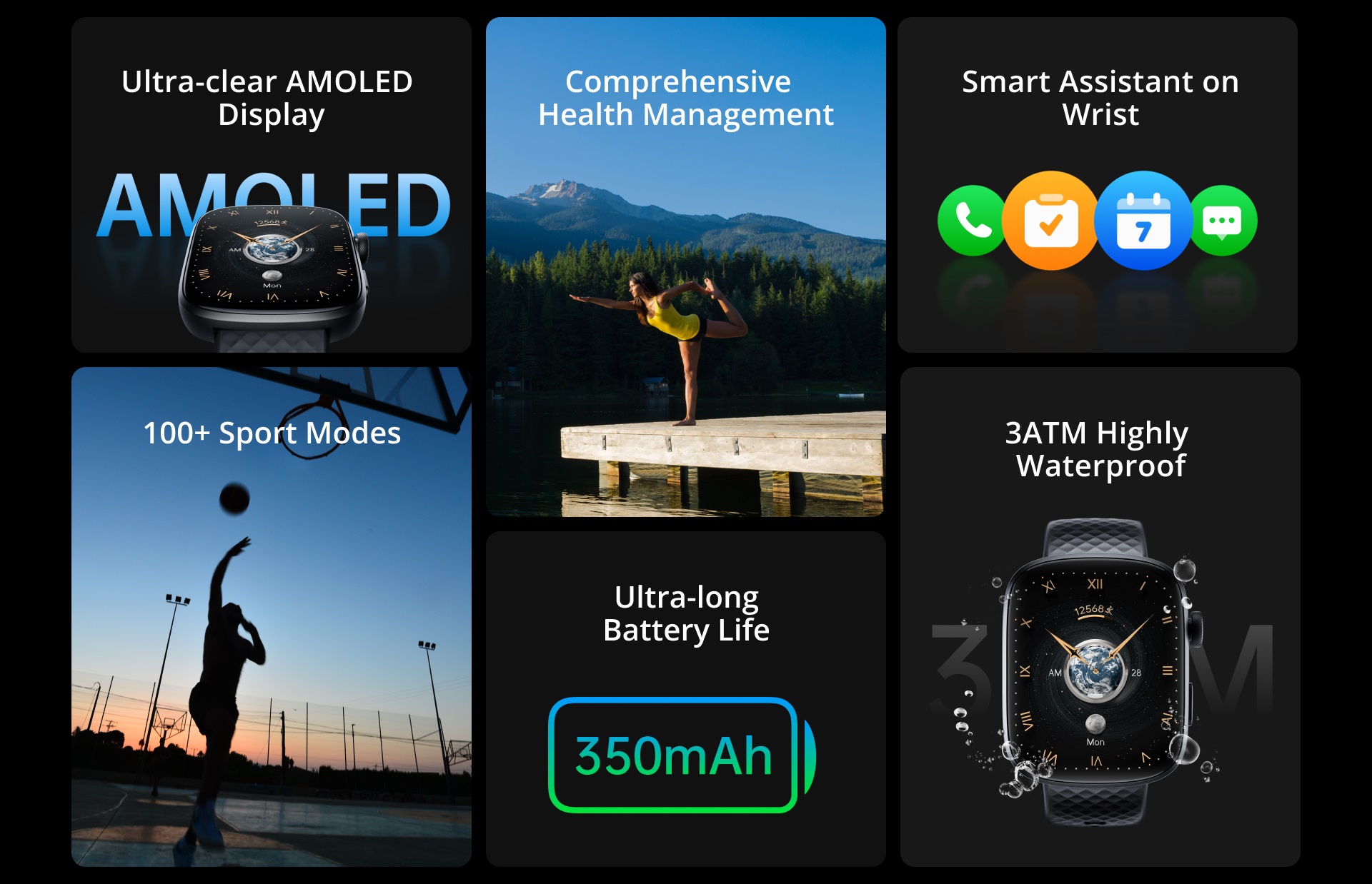 Runmefit GTS8 AMOLED Smart Watch Key Features Overview